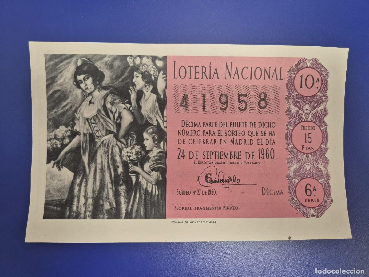 Loter&iacute;a Nacional: LOTERIA NACIONAL SORTEO 27 DE 1960 SERIE 6