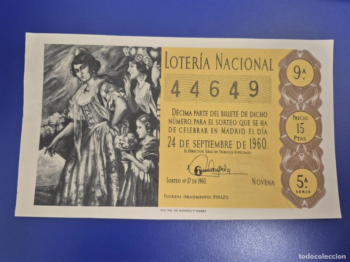 Loter&iacute;a Nacional: LOTERIA NACIONAL SORTEO 27 DE 1960 SERIE 5