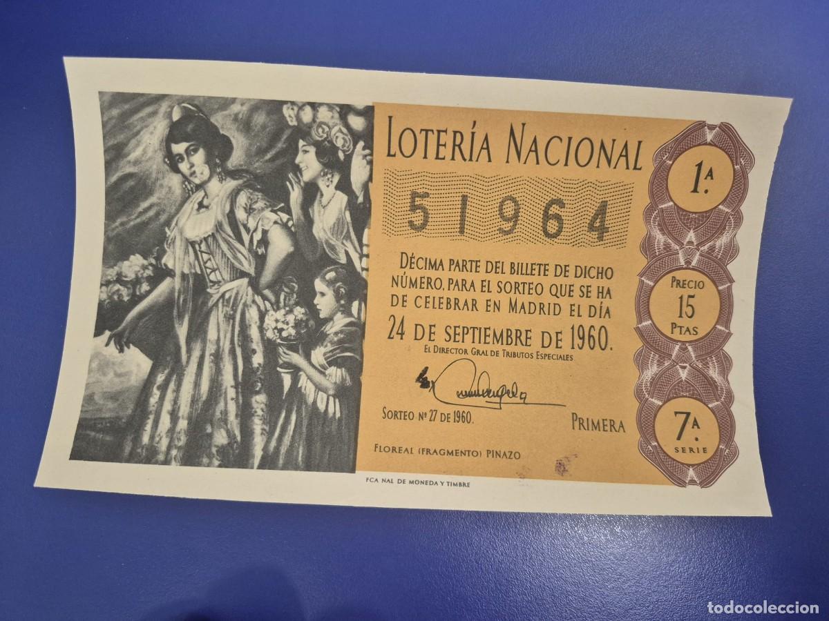 Loter&iacute;a Nacional: LOTERIA NACIONAL SORTEO 27 DE 1960 SERIE 7
