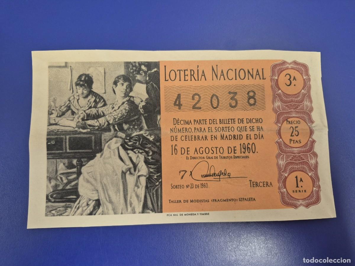 Loter&iacute;a Nacional: LOTERIA NACIONAL SORTEO 23 DE 1960 SERIE 1