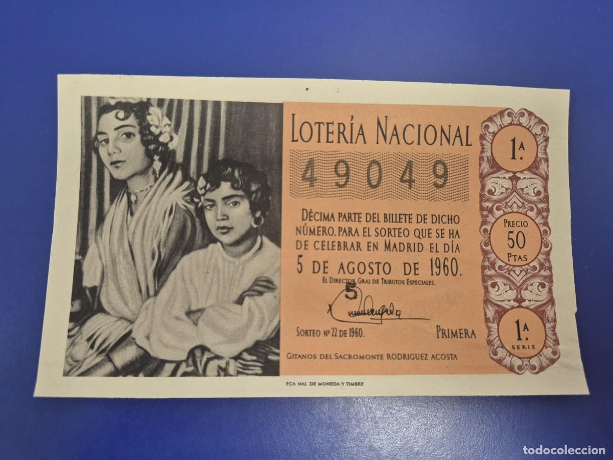 National Spanish Lottery: LOTERIA NACIONAL SORTEO 22 DE 1960 SERIE 1