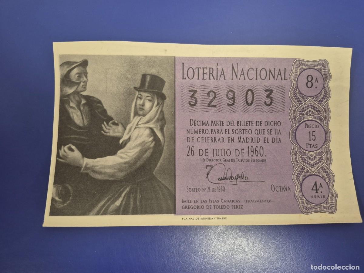 National Spanish Lottery: LOTERIA NACIONAL SORTEO 21 DE 1960 SERIE 4