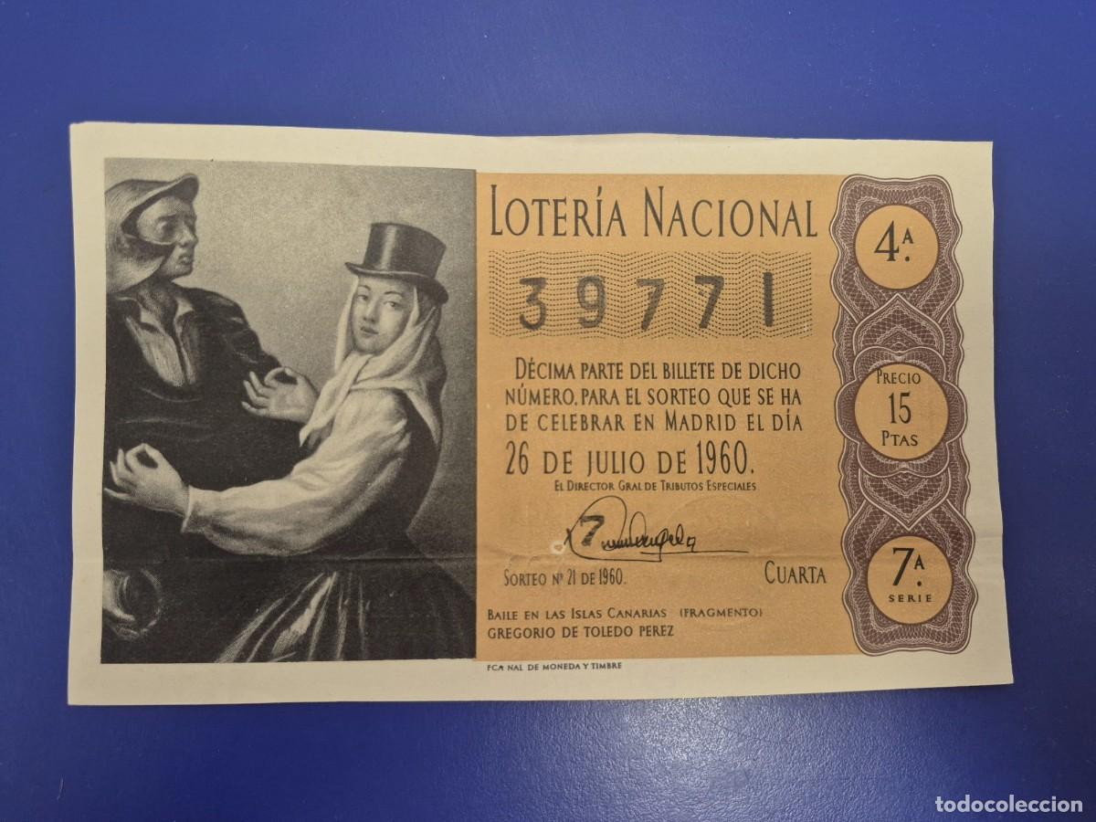 National Spanish Lottery: LOTERIA NACIONAL SORTEO 21 DE 1960 SERIE 7