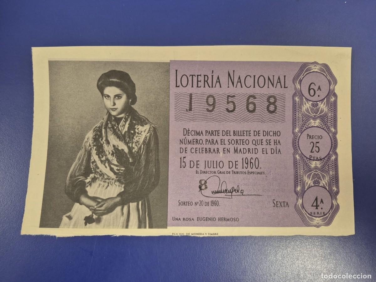 National Spanish Lottery: LOTERIA NACIONAL SORTEO 20 DE 1960 SERIE 4
