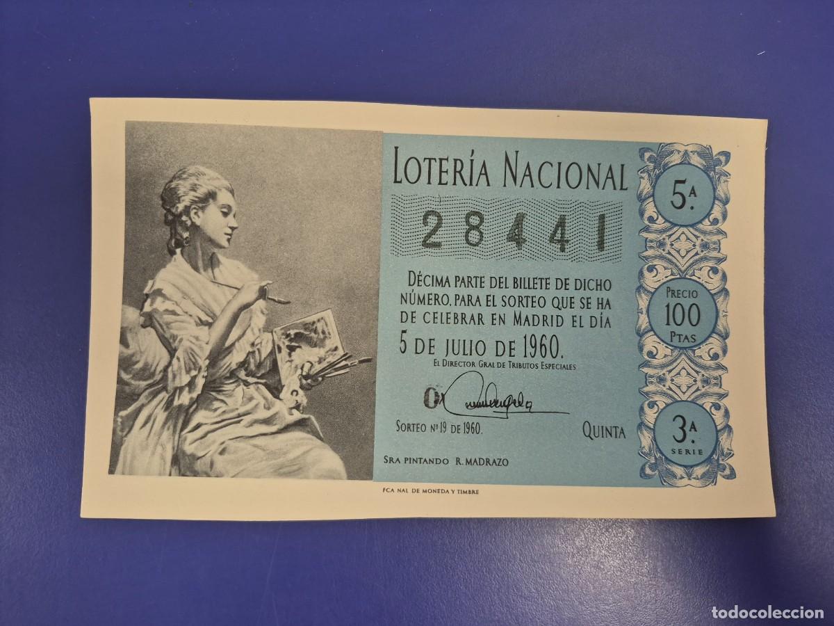 National Spanish Lottery: LOTERIA NACIONAL SORTEO 19 DE 1960 SERIE 3