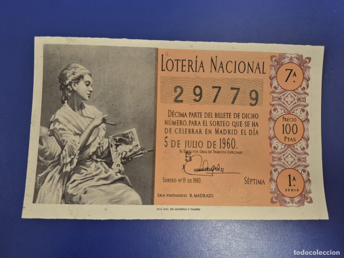 National Spanish Lottery: LOTERIA NACIONAL SORTEO 19 DE 1960 SERIE 1