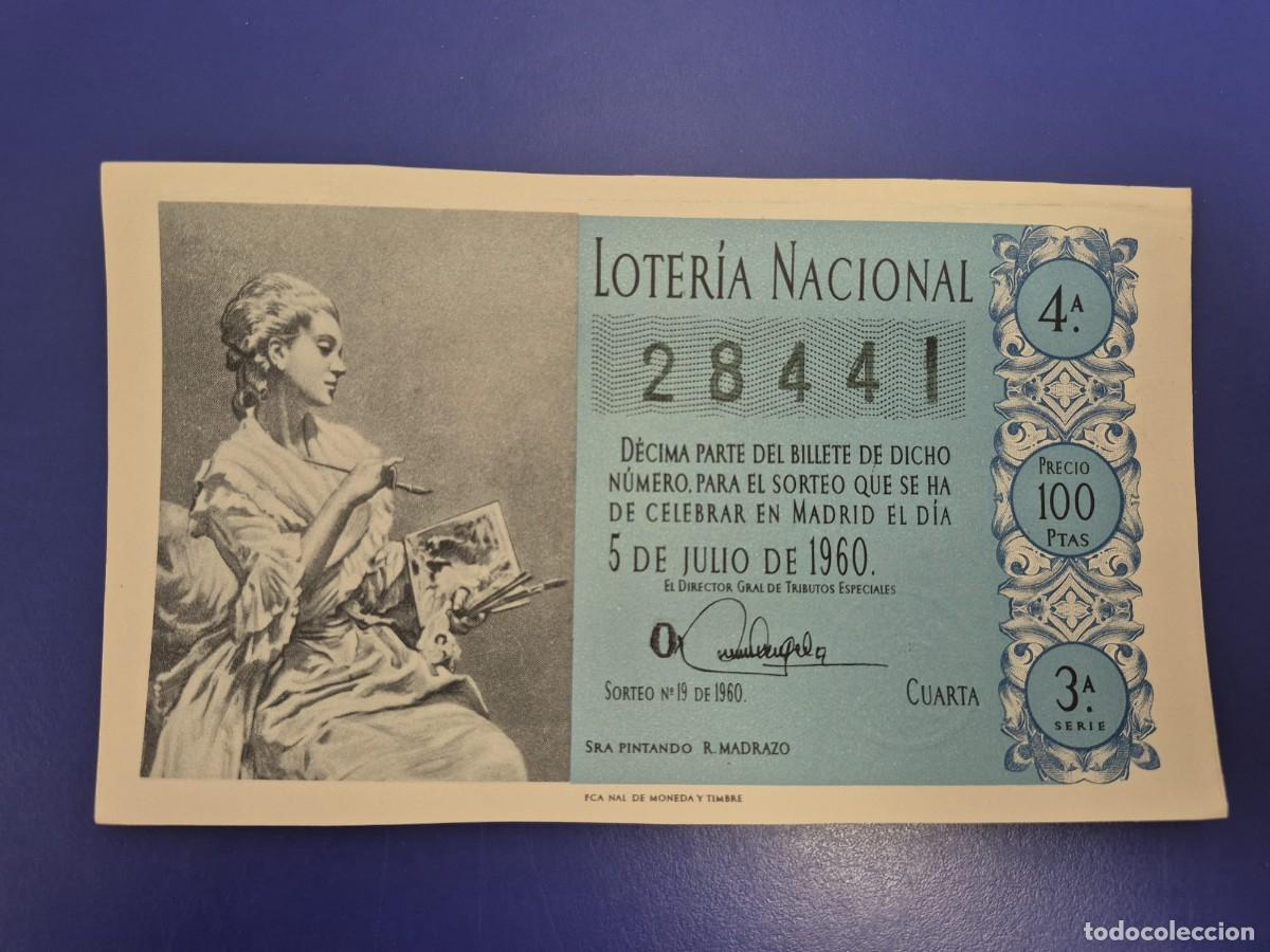 National Spanish Lottery: LOTERIA NACIONAL SORTEO 19 DE 1960 SERIE 3