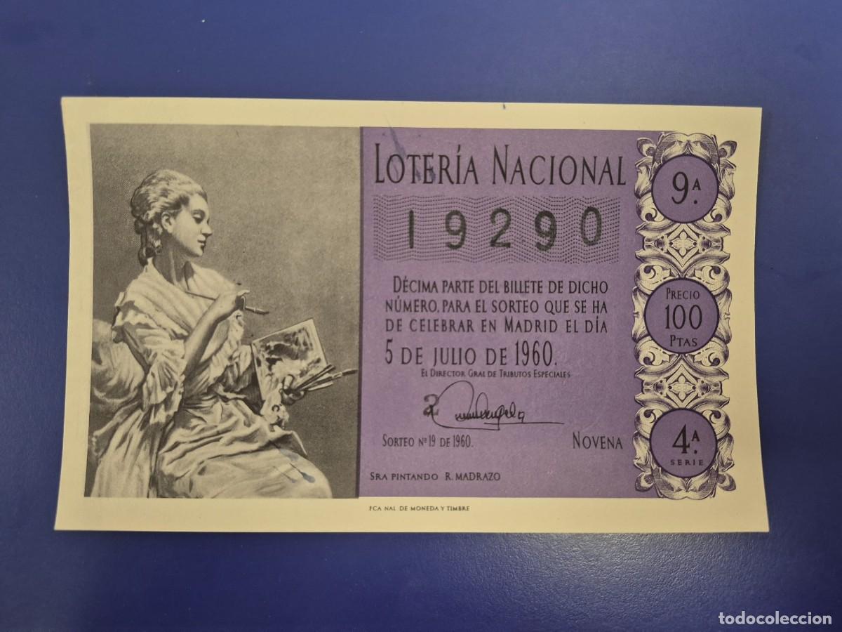 National Spanish Lottery: LOTERIA NACIONAL SORTEO 19 DE 1960 SERIE 4
