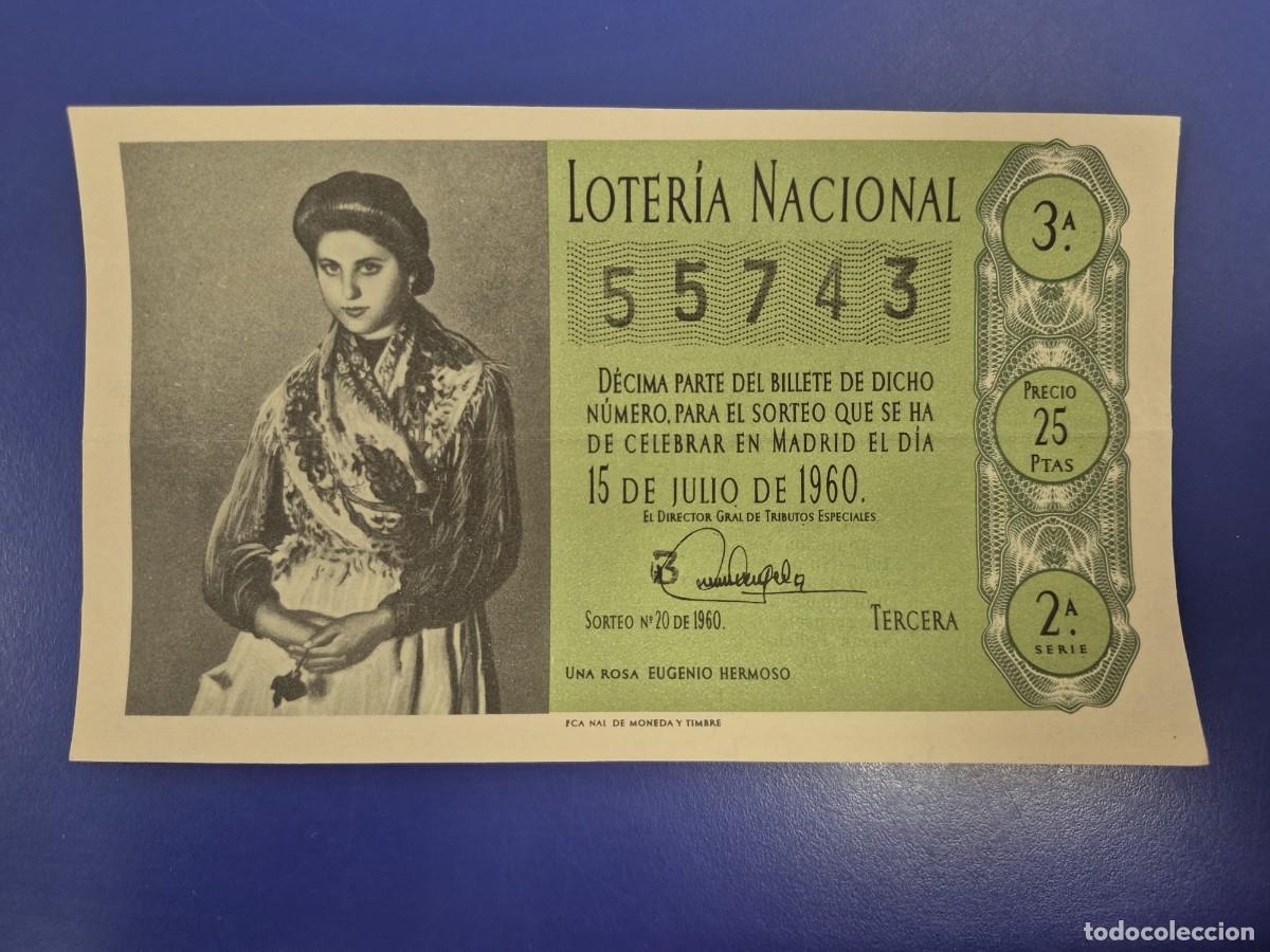 National Spanish Lottery: LOTERIA NACIONAL SORTEO 19 DE 1960 SERIE 2