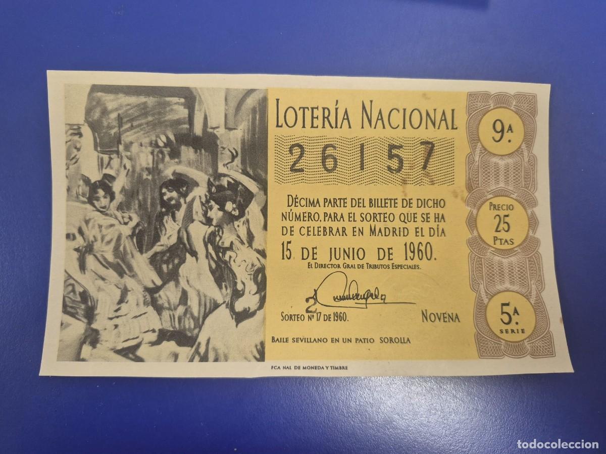 Loter&iacute;a Nacional: LOTERIA NACIONAL SORTEO 17 DE 1960 SERIE 5