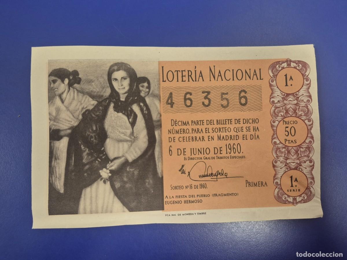 Loter&iacute;a Nacional: LOTERIA NACIONAL SORTEO 16 DE 1960 SERIE 1