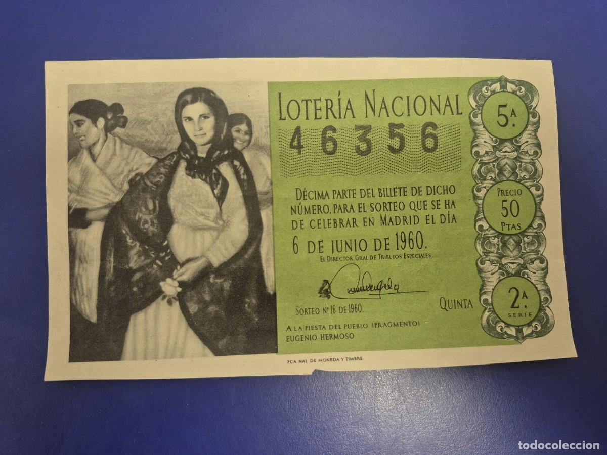 Loter&iacute;a Nacional: LOTERIA NACIONAL SORTEO 16 DE 1960 SERIE 2