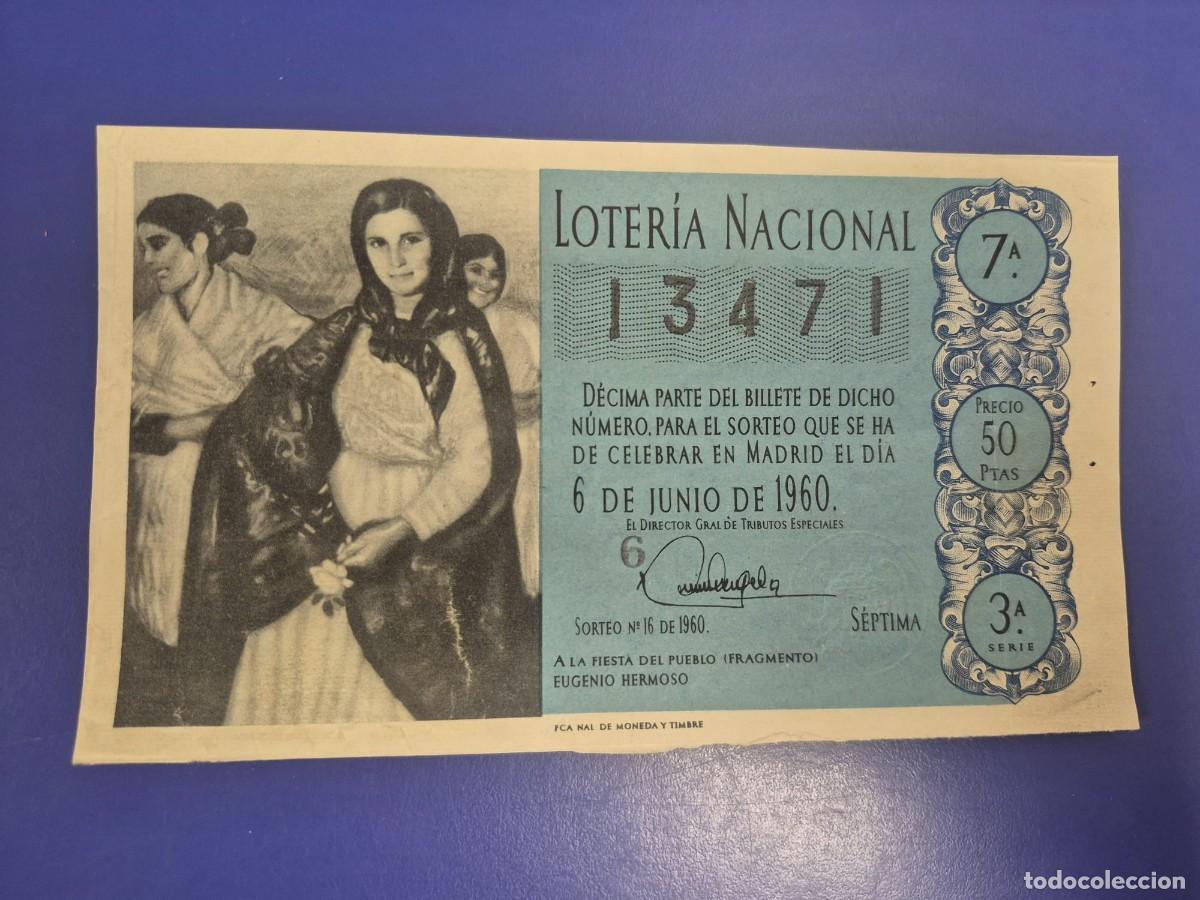 Loter&iacute;a Nacional: LOTERIA NACIONAL SORTEO 16 DE 1960 SERIE 3