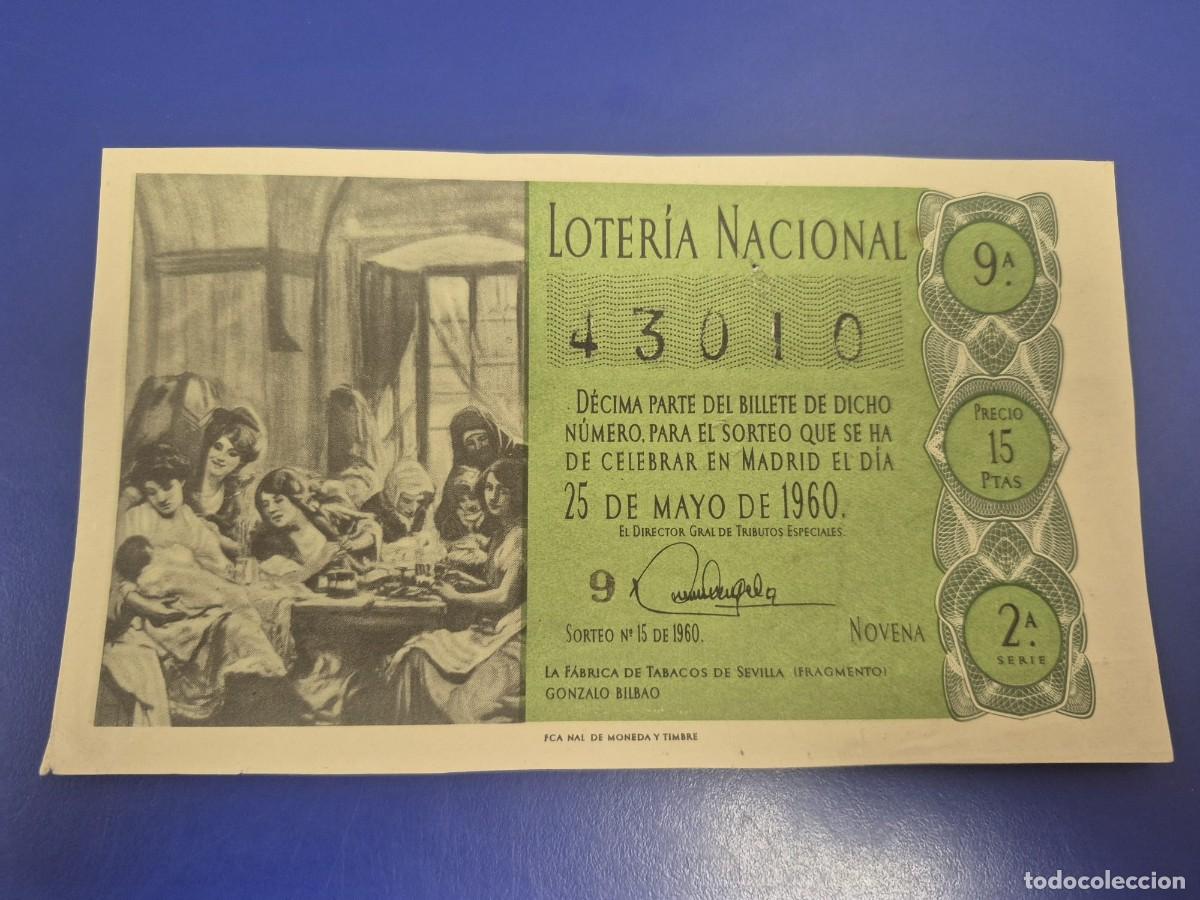 Loter&iacute;a Nacional: LOTERIA NACIONAL SORTEO 15 DE 1960 SERIE 2