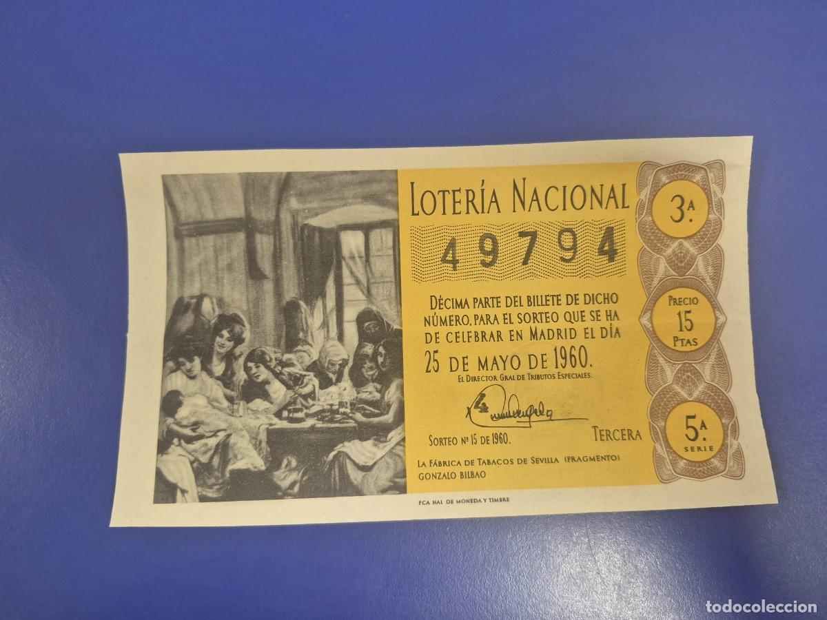 Loter&iacute;a Nacional: LOTERIA NACIONAL SORTEO 15 DE 1960 SERIE 5