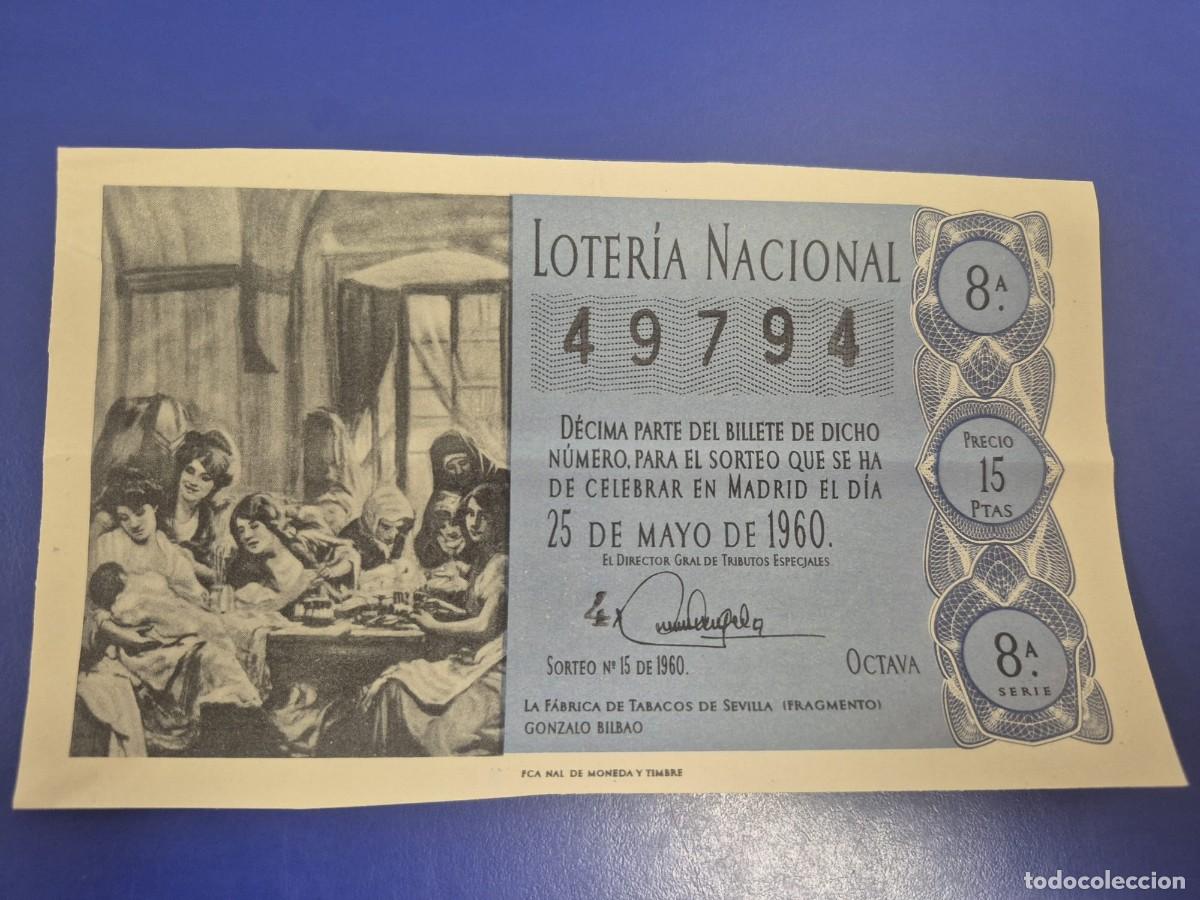 Loter&iacute;a Nacional: LOTERIA NACIONAL SORTEO 15 DE 1960 SERIE 8