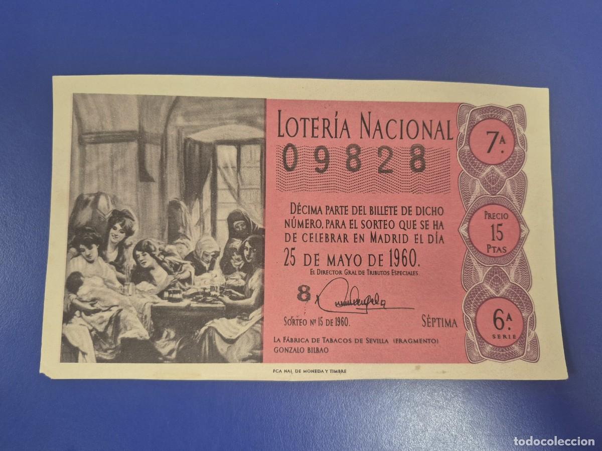 Loter&iacute;a Nacional: LOTERIA NACIONAL SORTEO 15 DE 1960 SERIE 6