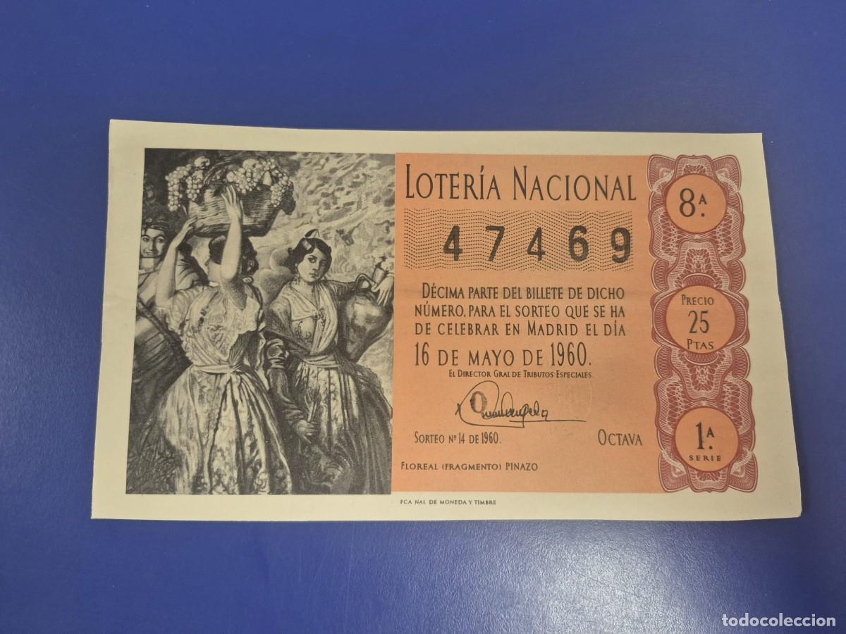 Loter&iacute;a Nacional: LOTERIA NACIONAL SORTEO 14 DE 1960 SERIE 1