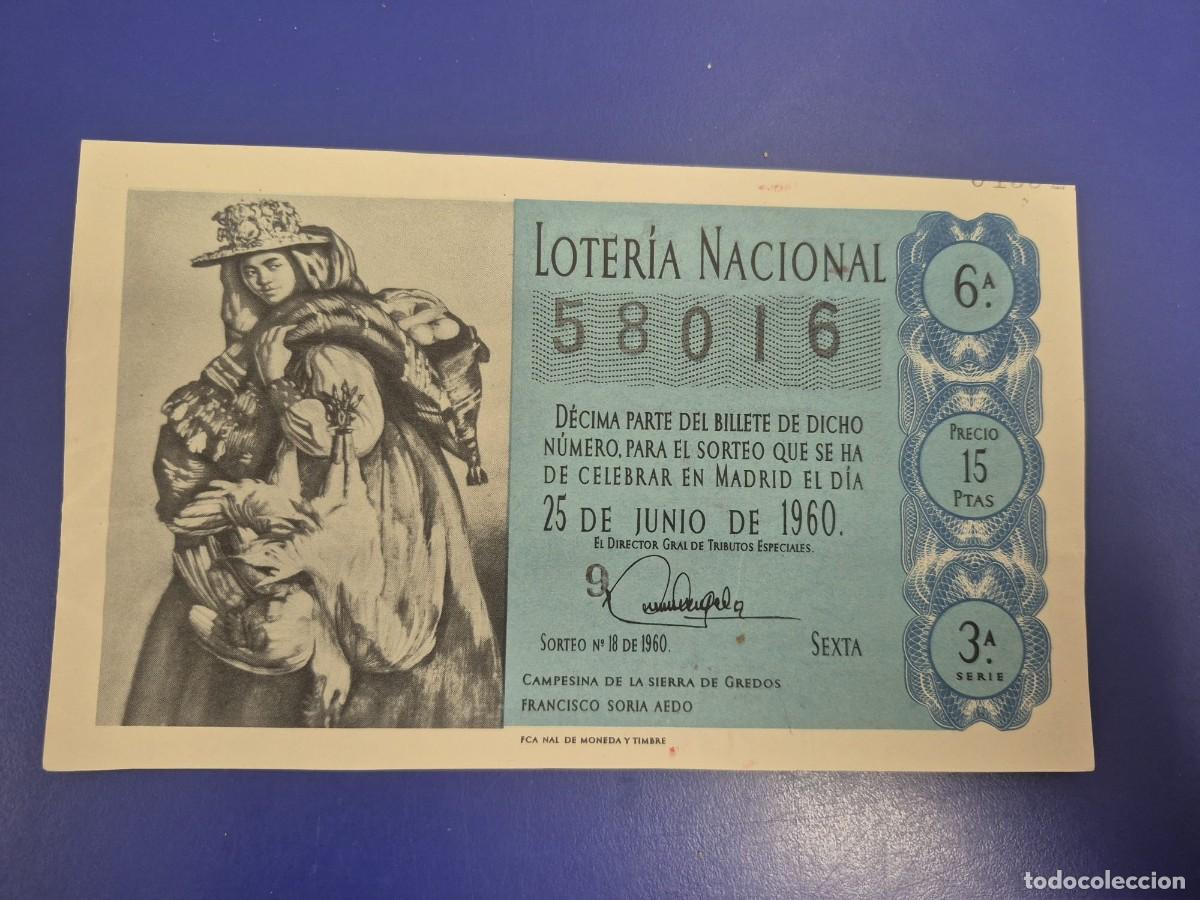 Loter&iacute;a Nacional: LOTERIA NACIONAL SORTEO 18 DE 1960 SERIE 3