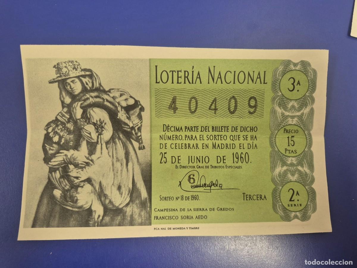 Loter&iacute;a Nacional: LOTERIA NACIONAL SORTEO 18 DE 1960 SERIE 2