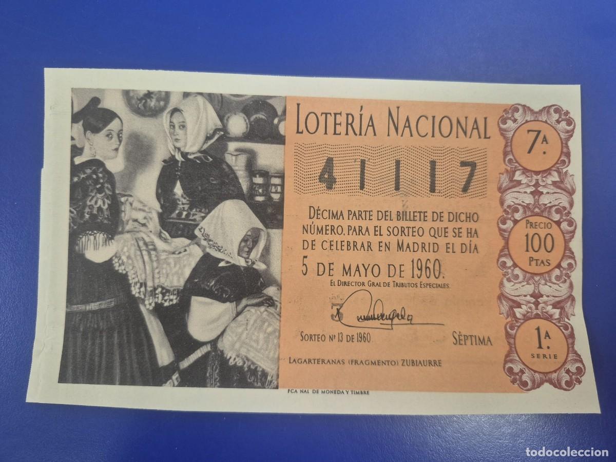 Loter&iacute;a Nacional: LOTERIA NACIONAL SORTEO 13 DE 1960 SERIE 1
