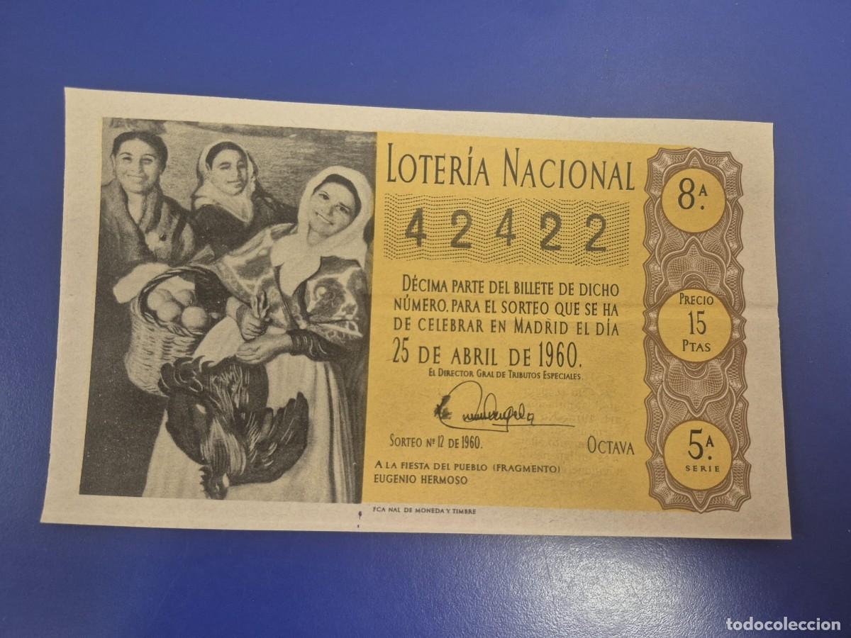 Loter&iacute;a Nacional: LOTERIA NACIONAL SORTEO 12 DE 1960 SERIE 5