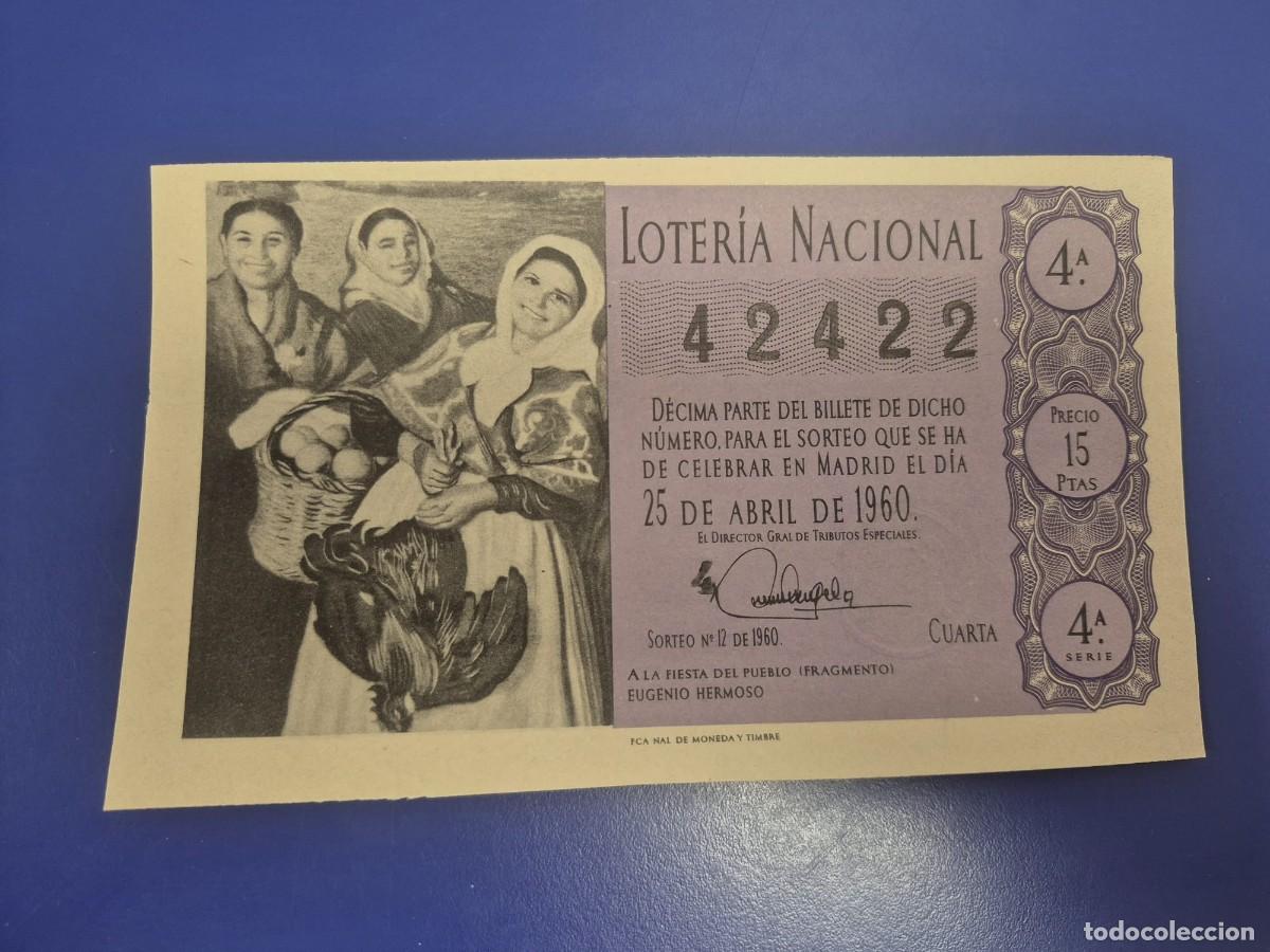 Loter&iacute;a Nacional: LOTERIA NACIONAL SORTEO 12 DE 1960 SERIE 4