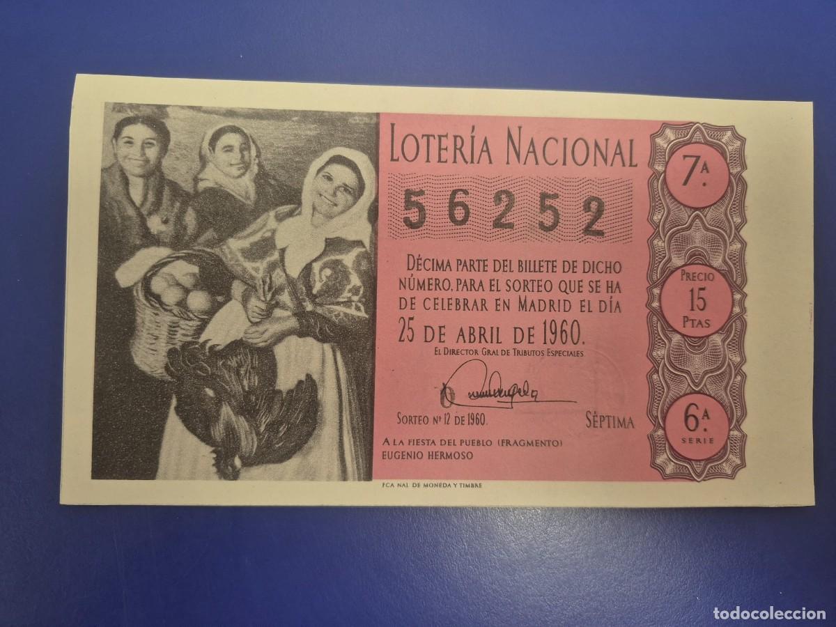 Loter&iacute;a Nacional: LOTERIA NACIONAL SORTEO 12 DE 1960 SERIE 6