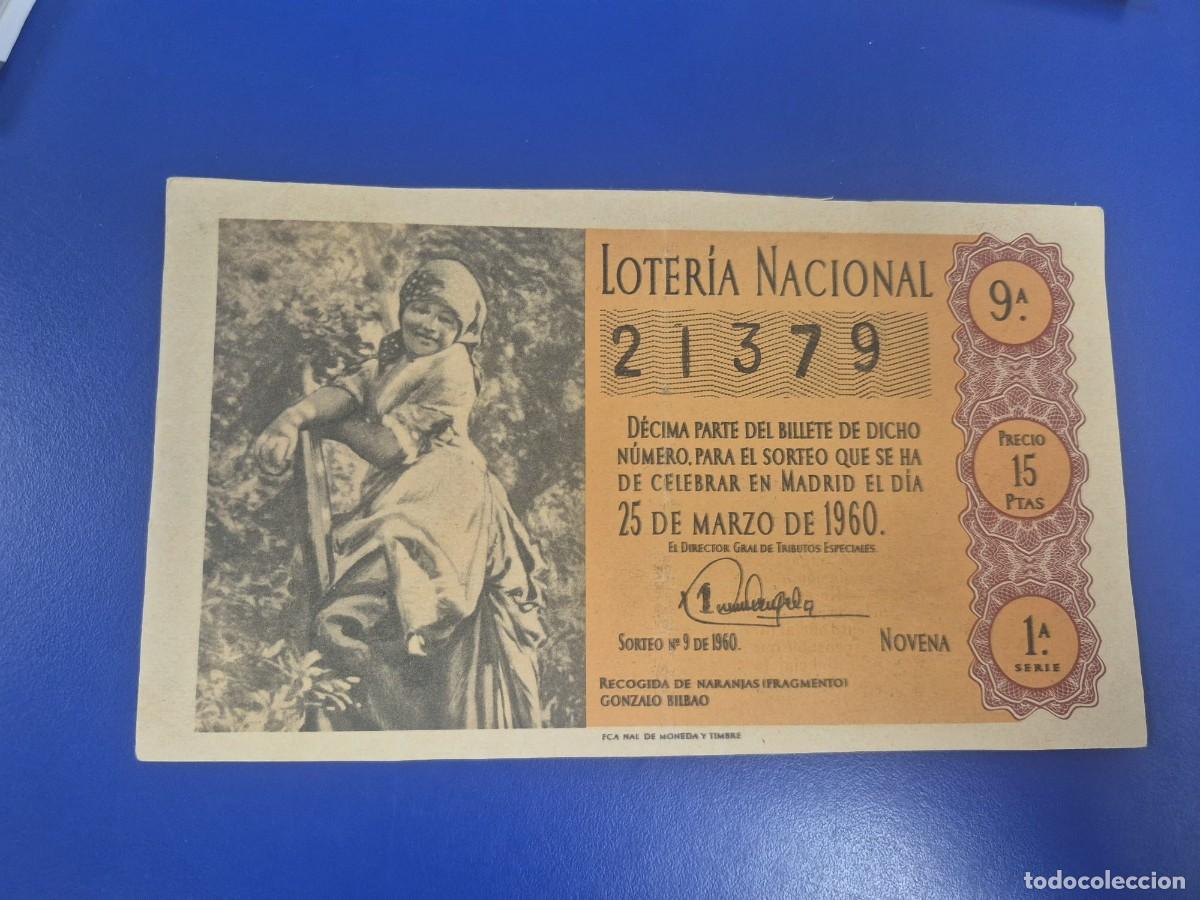 Loter&iacute;a Nacional: LOTERIA NACIONAL SORTEO 9 DE 1960 NAVIDAD SERIE 1