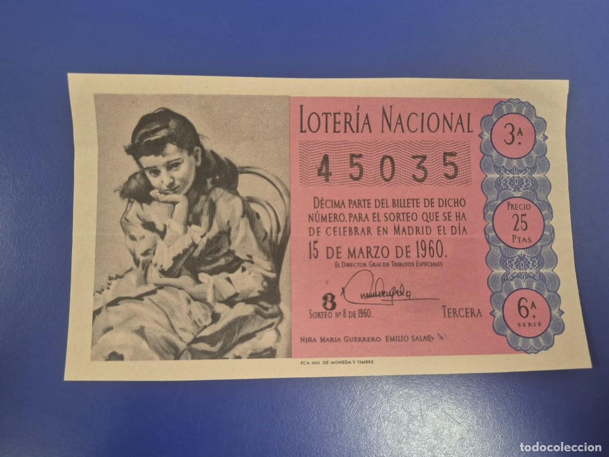 Loter&iacute;a Nacional: LOTERIA NACIONAL SORTEO 8 DE 1960 SERIE 6