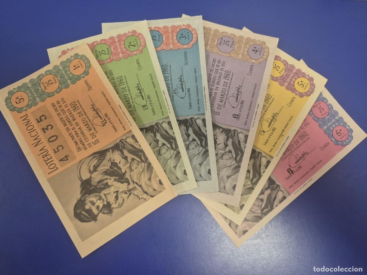 Loter&iacute;a Nacional: LOTERIA NACIONAL SORTEO 8 DE 1960 SERIE COMPLETA