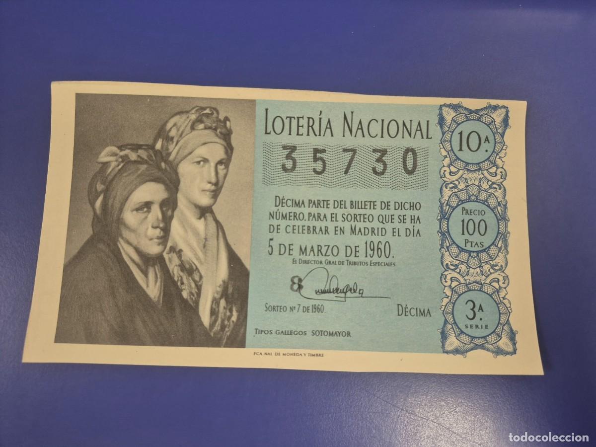 Loter&iacute;a Nacional: LOTERIA NACIONAL SORTEO 7 DE 1960 SERIE 3