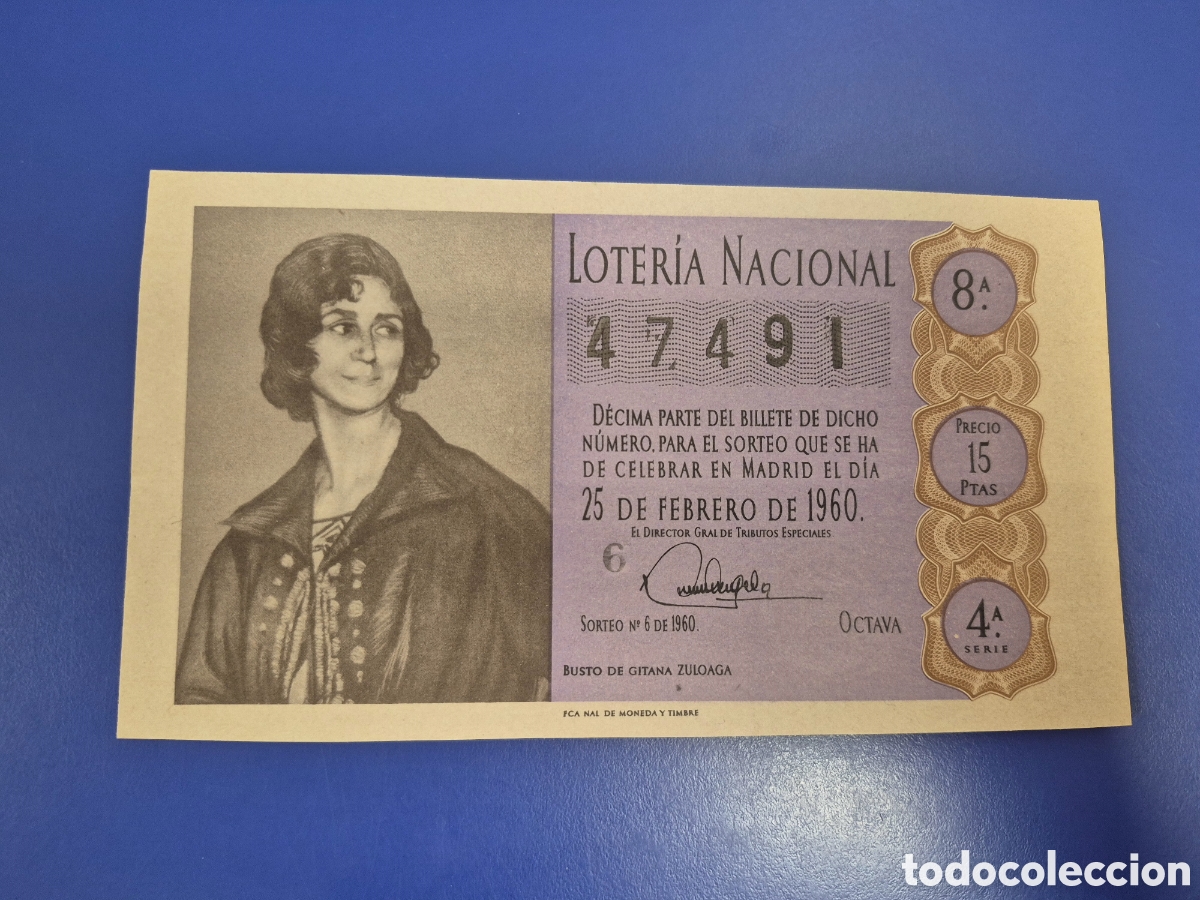 Loter&iacute;a Nacional: LOTERIA NACIONAL SORTEO 6 DE 1960 SERIE 4