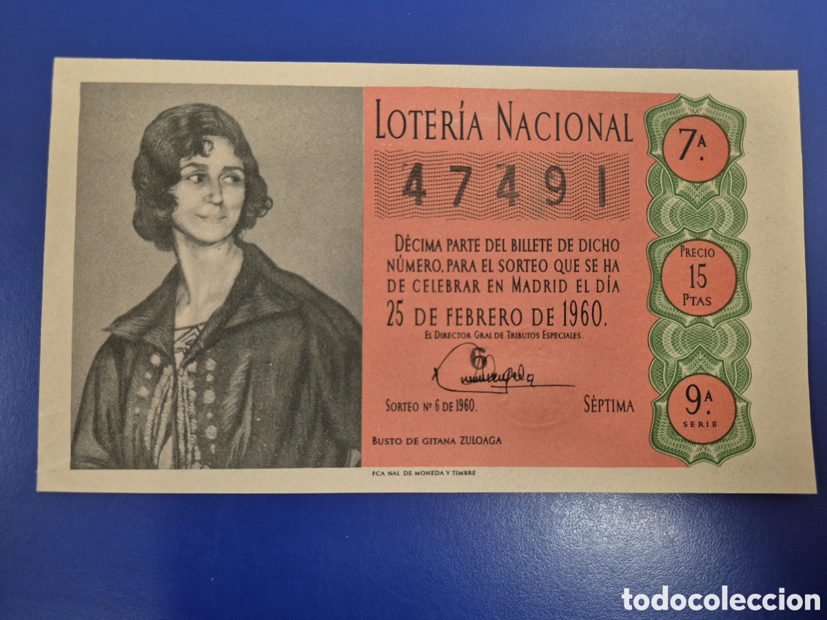 Loter&iacute;a Nacional: LOTERIA NACIONAL SORTEO 6 DE 1960 SERIE 9
