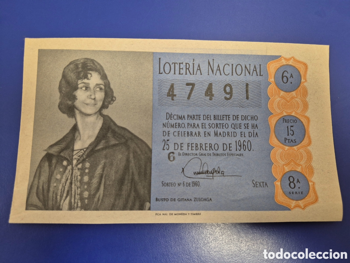 Loter&iacute;a Nacional: LOTERIA NACIONAL SORTEO 6 DE 1960 SERIE 8