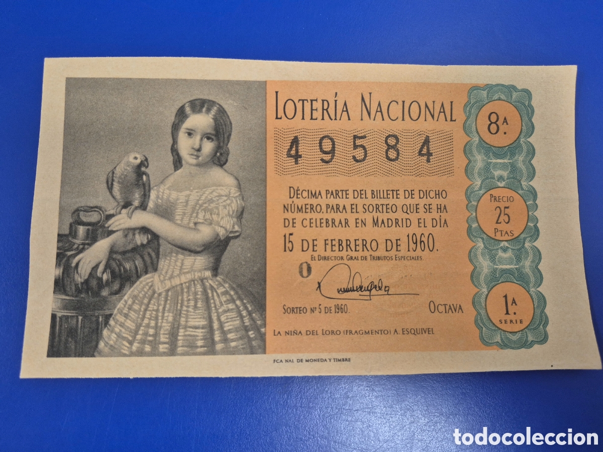 Loter&iacute;a Nacional: LOTERIA NACIONAL SORTEO 5 DE 1960 SERIE 1
