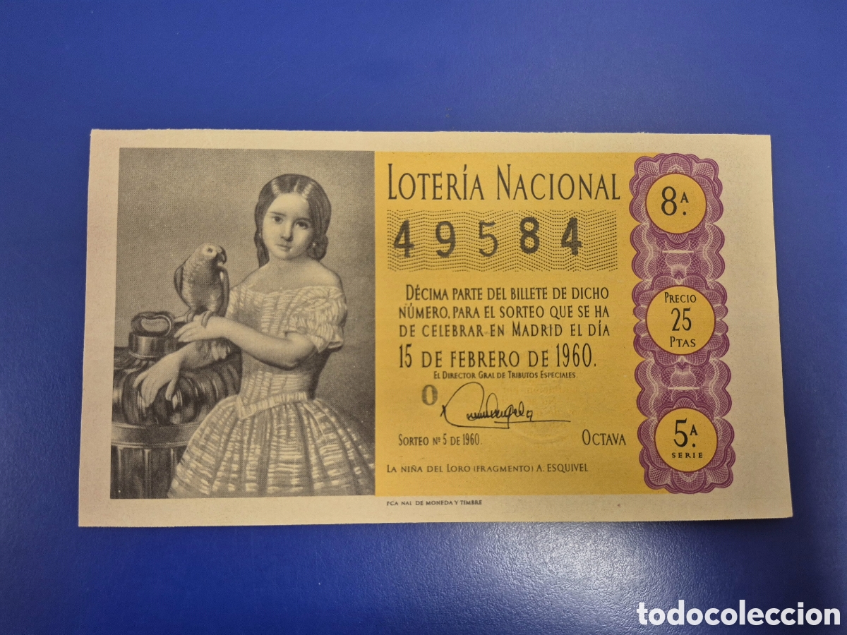 Loter&iacute;a Nacional: LOTERIA NACIONAL SORTEO 5 DE 1960 SERIE 5