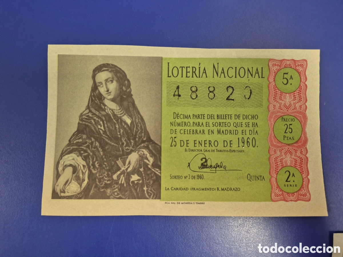 Loter&iacute;a Nacional: LOTERIA NACIONAL SORTEO 3 DE 1960 SERIE 2