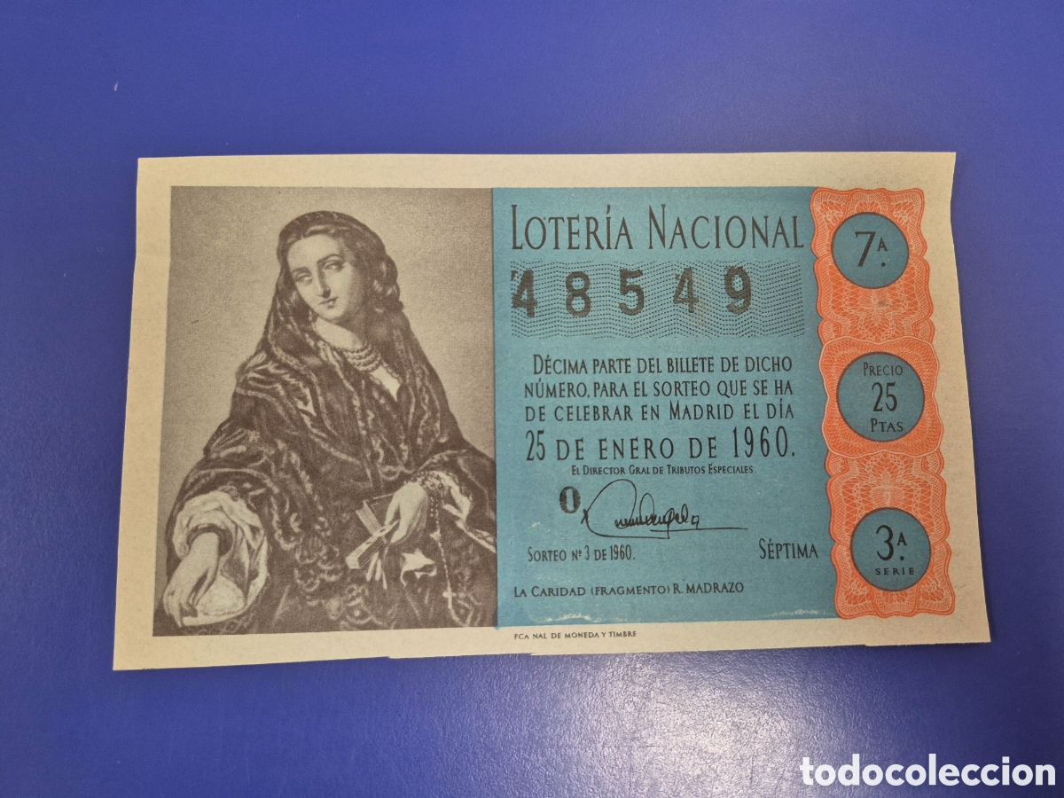 Loter&iacute;a Nacional: LOTERIA NACIONAL SORTEO 3 DE 1960 SERIE 3