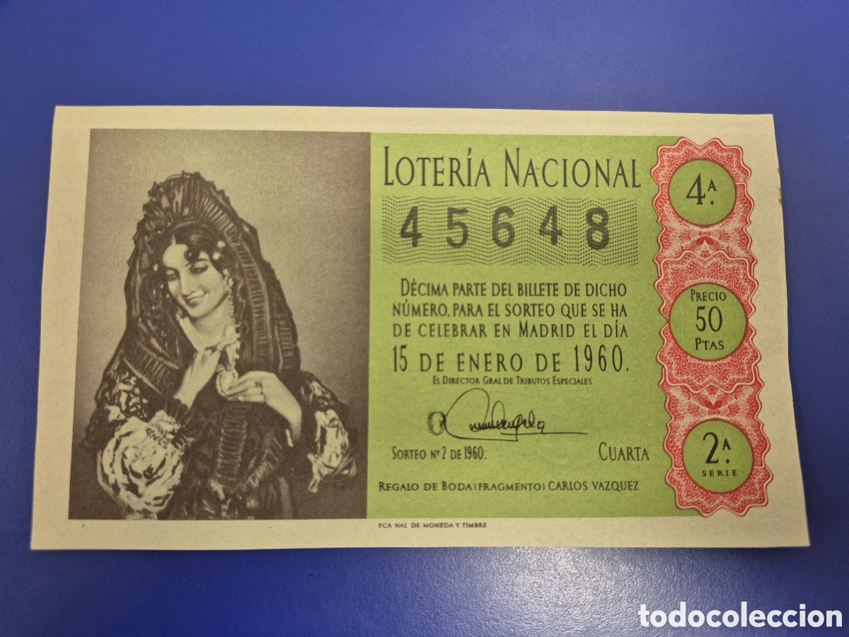 Loter&iacute;a Nacional: LOTERIA NACIONAL SORTEO 2 DE 1960 SERIE 2