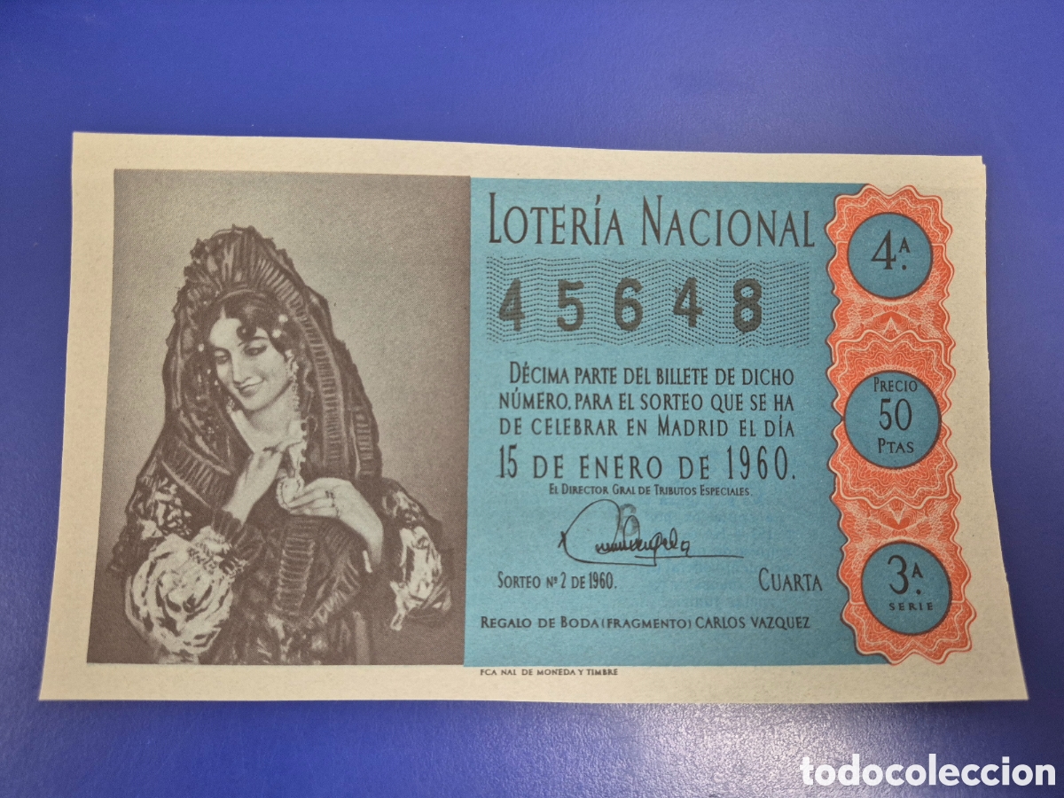 Loter&iacute;a Nacional: LOTERIA NACIONAL SORTEO 2 DE 1960 SERIE 3