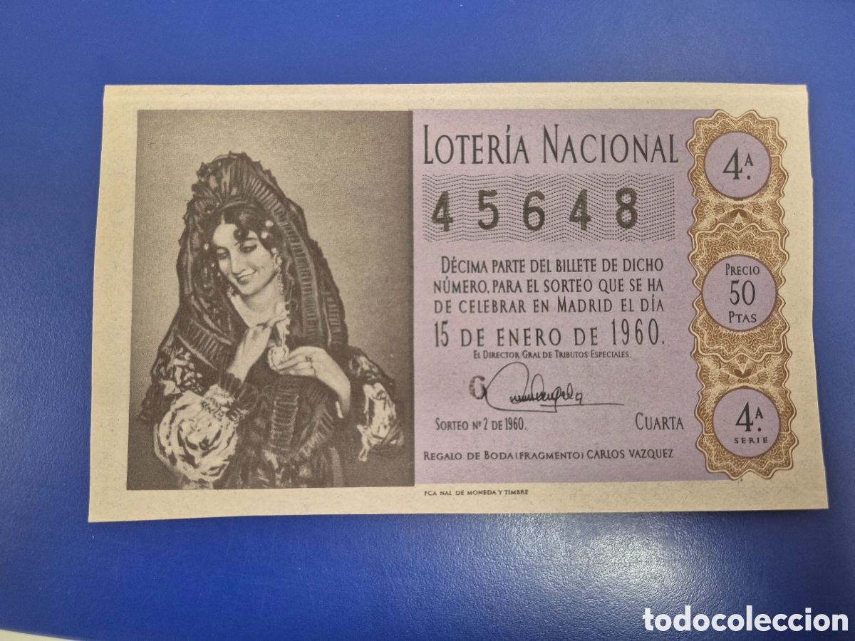 Loter&iacute;a Nacional: LOTERIA NACIONAL SORTEO 2 DE 1960 SERIE 2