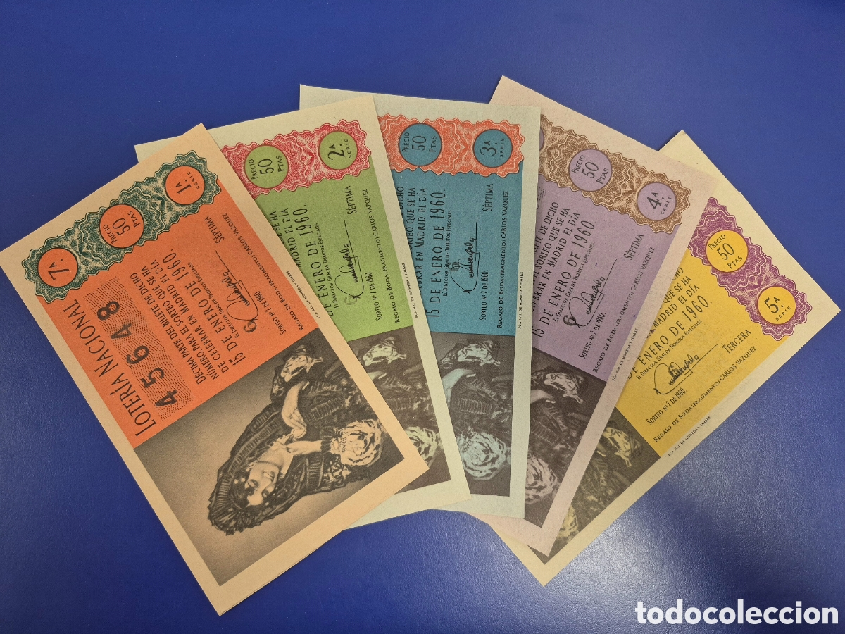 Loter&iacute;a Nacional: LOTERIA NACIONAL SORTEO 2 DE 1960 SERIE COMPLETA