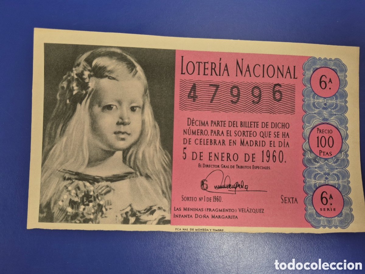 Loter&iacute;a Nacional: LOTERIA NACIONAL SORTEO 1 DE 1960 NI&Ntilde;O SERIE 6
