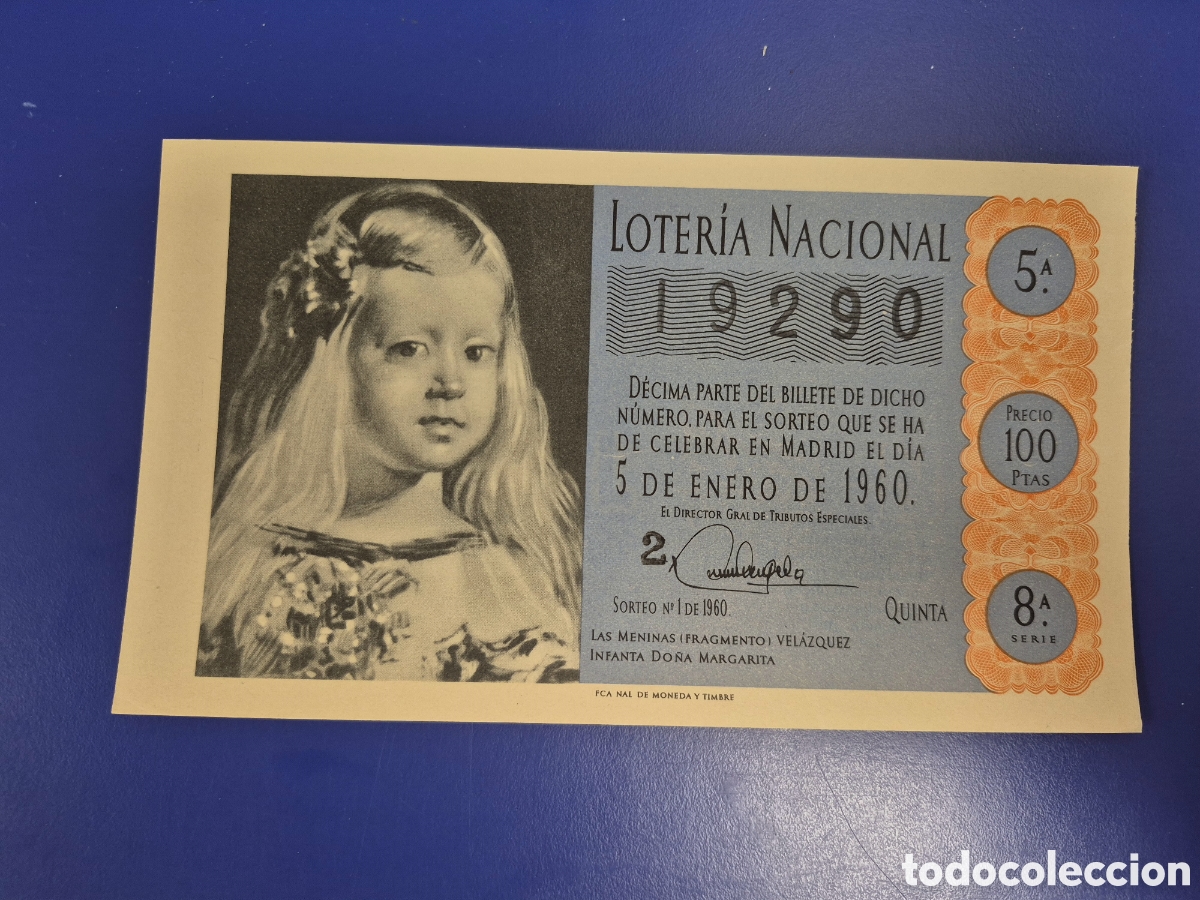 Loter&iacute;a Nacional: LOTERIA NACIONAL SORTEO 1 DE 1960 NI&Ntilde;O SERIE 8