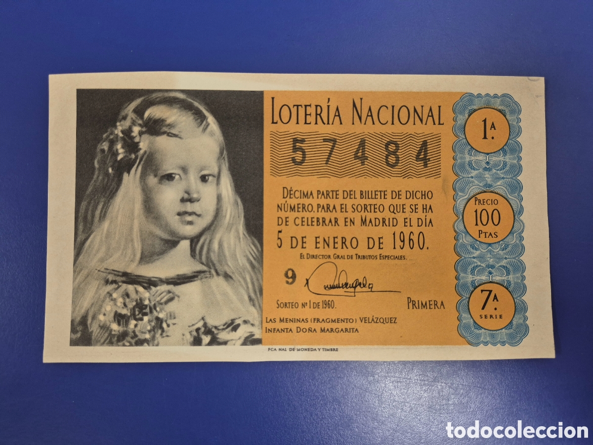 Loter&iacute;a Nacional: LOTERIA NACIONAL SORTEO 1 DE 1960 NI&Ntilde;O SERIE 7