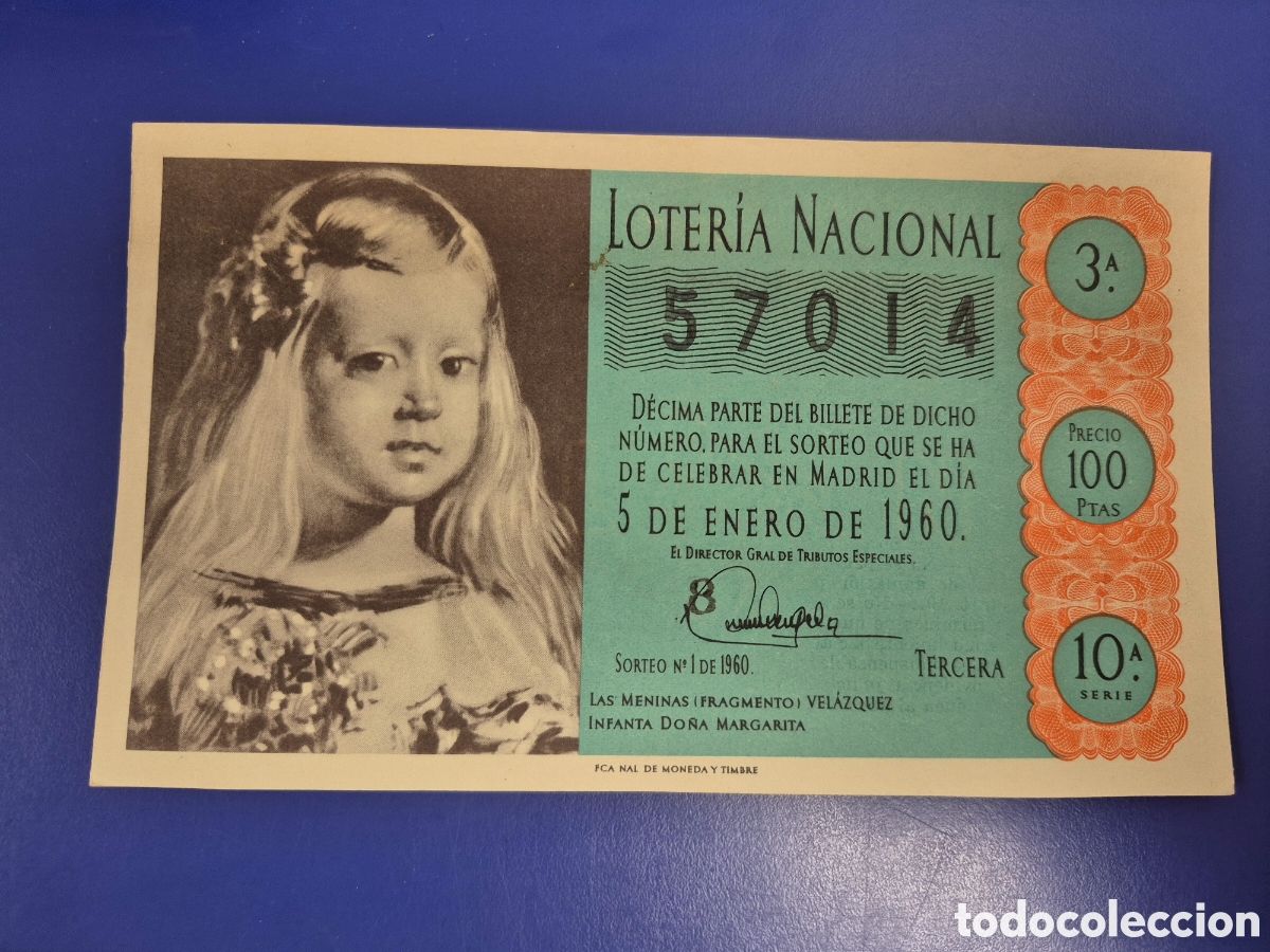 Loter&iacute;a Nacional: LOTERIA NACIONAL SORTEO 1 DE 1960 NI&Ntilde;O SERIE 10