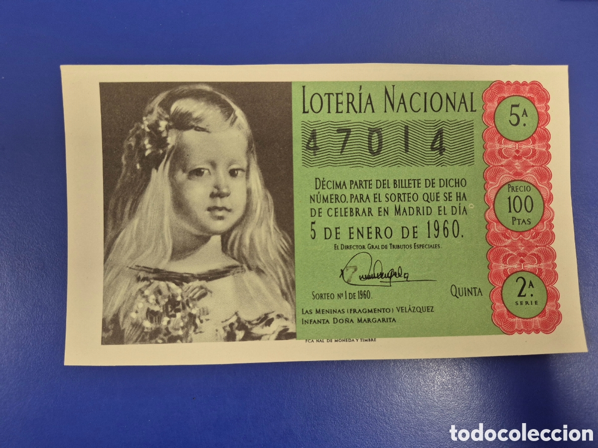 Loter&iacute;a Nacional: LOTERIA NACIONAL SORTEO 1 DE 1960 NI&Ntilde;O SERIE 2