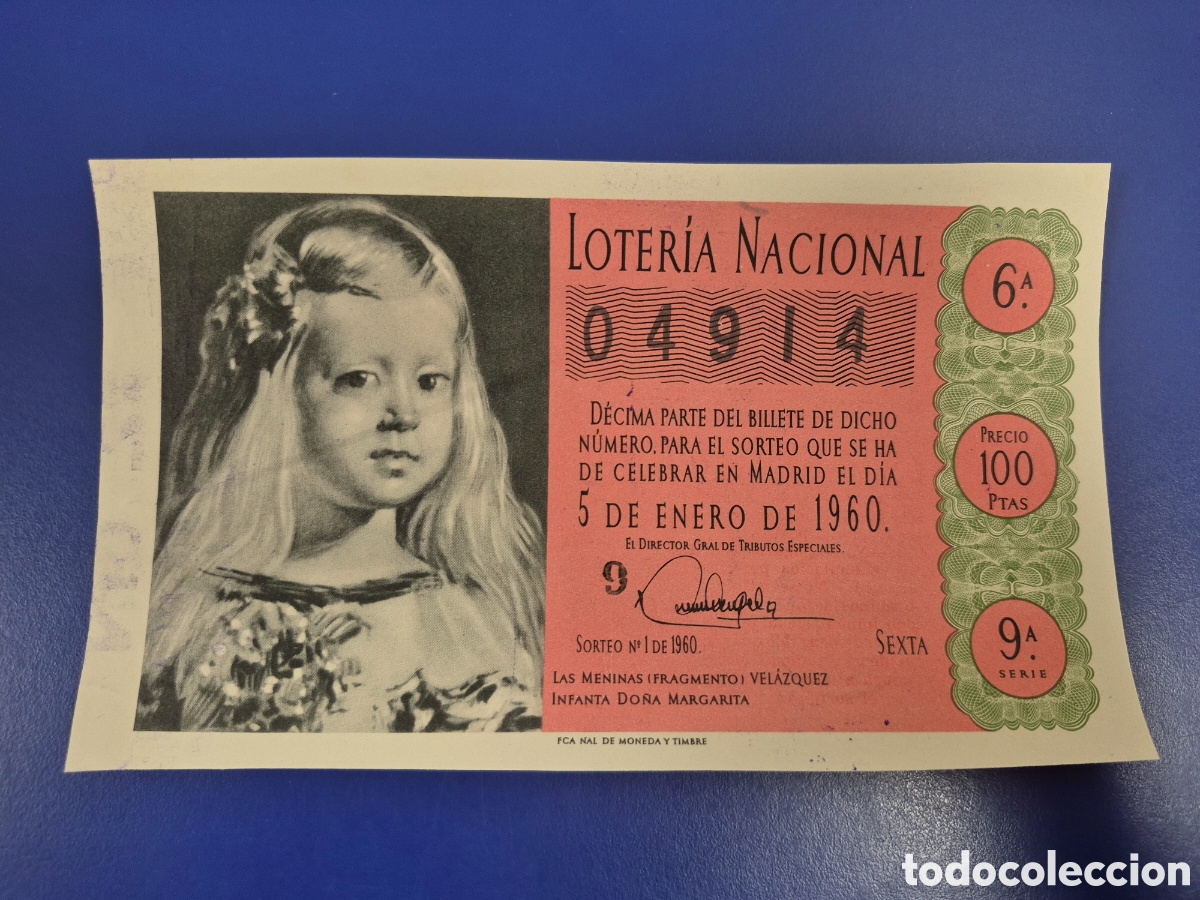 Loter&iacute;a Nacional: LOTERIA NACIONAL SORTEO 1 DE 1960 NI&Ntilde;O SERIE 9