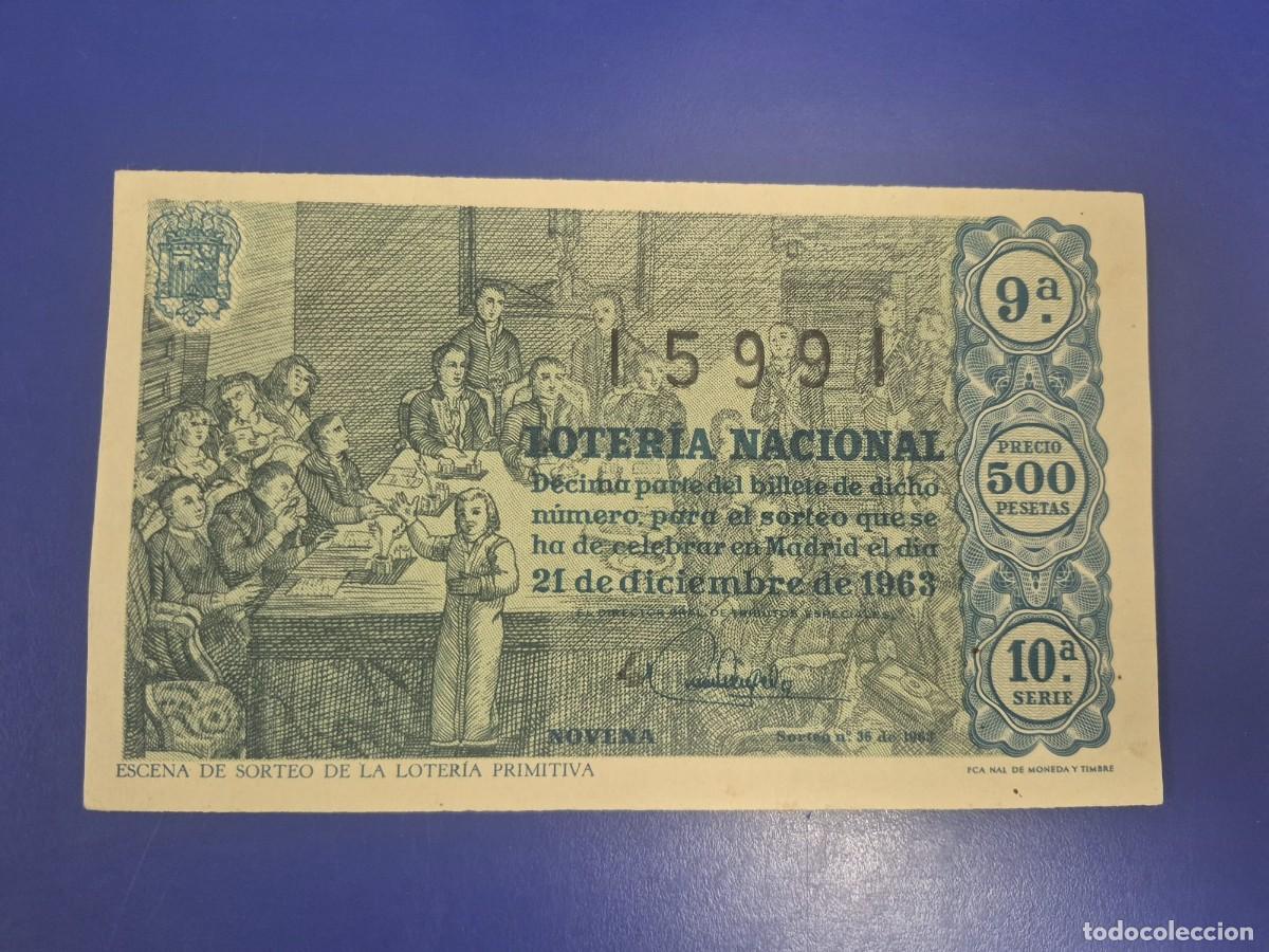 Loter&iacute;a Nacional: LOTERIA NACIONAL A&Ntilde;O 1963 SORTEO 36 NAVIDAD SERIE 10